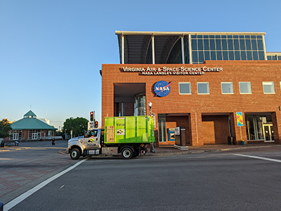 Dumpster rental by Space Center in Hampton VA